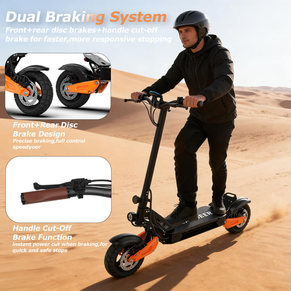 HEADEER® H67 1600W Peak Power 40 Miles Range 31 Mph Off-Road Electric Scooter