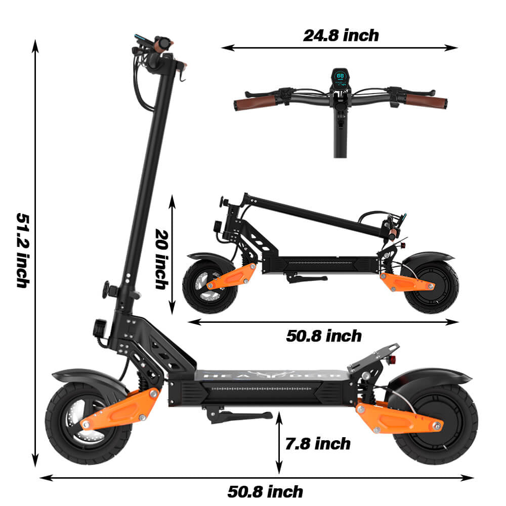 HEADEER® H67 1600W Peak Power 40 Miles Range 31 Mph Off-Road Electric Scooter