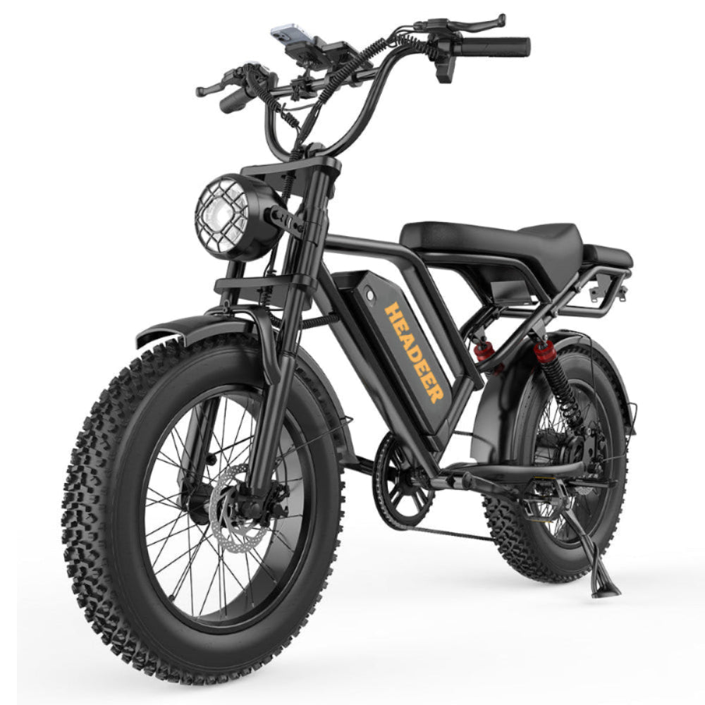 HEADEER® BK20 1500W Peak Power 50 Miles Range 31 Mph Retro Fat Tire Electric Bike