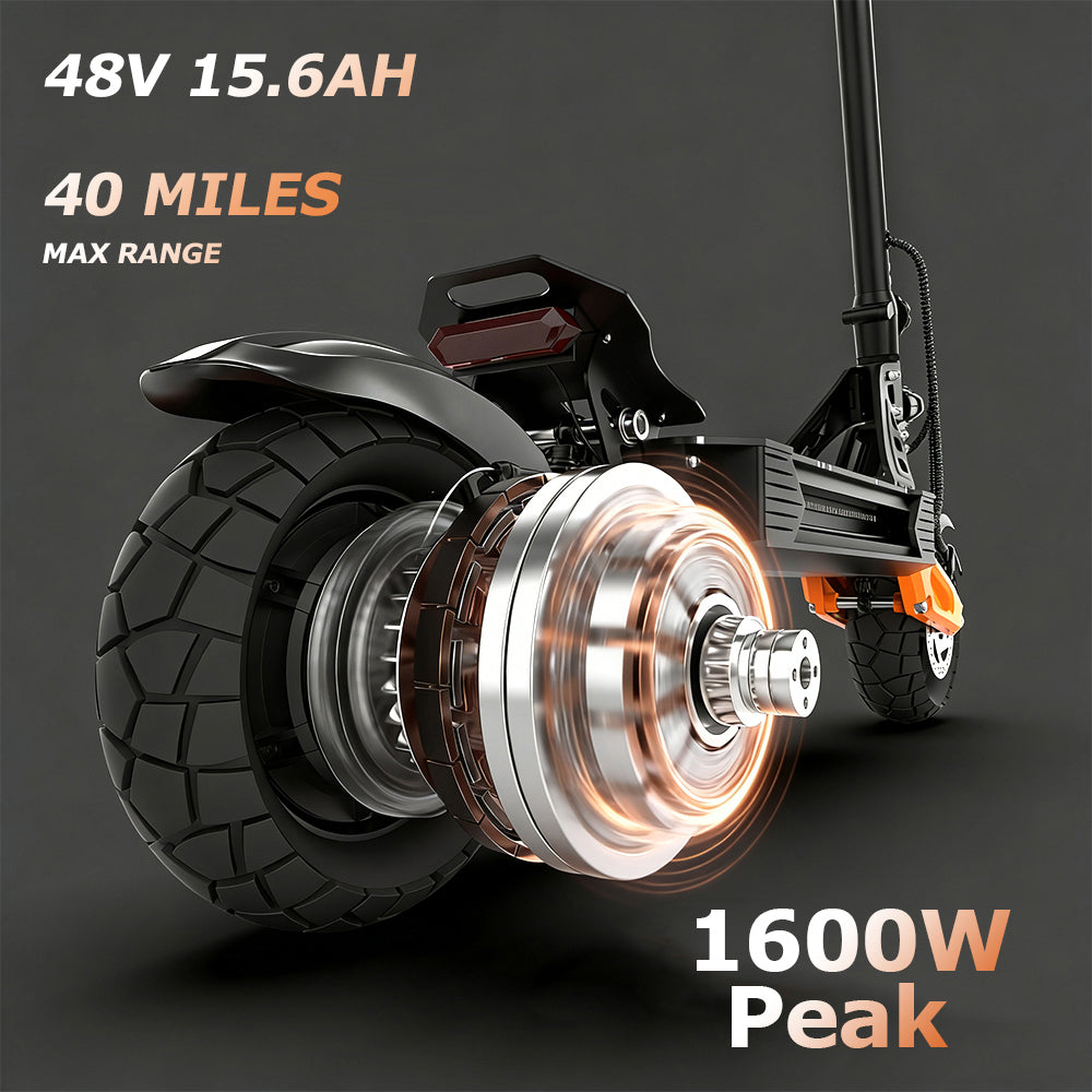 HEADEER® H67 1600W Peak Power 40 Miles Range 31 Mph Off-Road Electric Scooter