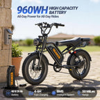 HEADEER® BK20 1500W Peak Power 50 Miles Range 31 Mph Retro Fat Tire Electric Bike